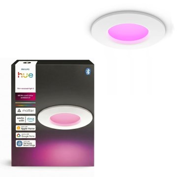 Philips - LED RGBW fényerőszabályozható fürdőszobai beépíthető mennyezeti lámpa Hue SLIM LED/8,3W/230V 1000-20000K fehér IP44