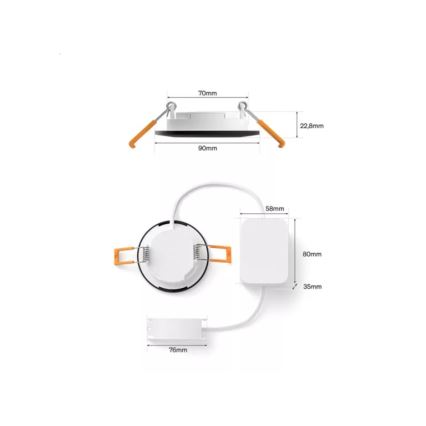 Philips - LED RGBW Fényerőszabályozható beépíthető fürdőszobai lámpatest Hue SLIM LED/8,3W/230V 1000-20000K fekete P44
