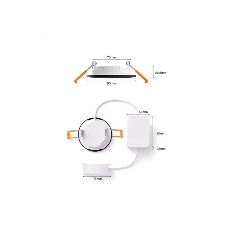 Philips - LED RGBW Fényerőszabályozható beépíthető fürdőszobai lámpatest Hue SLIM LED/8,3W/230V 1000-20000K fekete P44