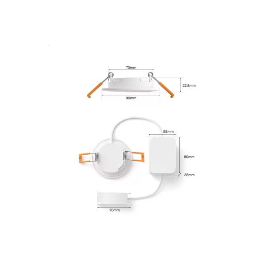 Philips - LED RGBW fényerőszabályozható fürdőszobai beépíthető mennyezeti lámpa Hue SLIM LED/8,3W/230V 1000-20000K fehér IP44