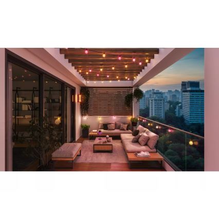 Philips - LED RGBW fényerőszabályozható kültéri fényfüzér Hue FESTAVIA 20xLED 14m IP65