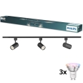 Philips - LED RGBW fényerőszabályozható spotlámpa EASYLINK HUE sínrendszerben 3xGU10/4,7W/230V 2200-6500K 1m fekete