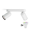 Philips - LED RGBW fényerőszabályozható spotlámpa PONGEE 2xGU10/4,8W/230V 3000K fehér + távirányító