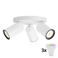 Philips - LED RGBW fényerőszabályozható spotlámpa PONGEE 3xGU10/4,8W/230V 3000K fehér + távirányító