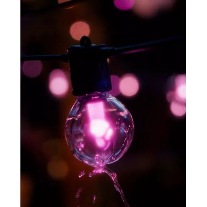 Philips - Hue FESTAVIA RGBW LED hosszabbítható, fényerőszabályozható kültéri fényfüzér 20× LED, 14 m, IP65