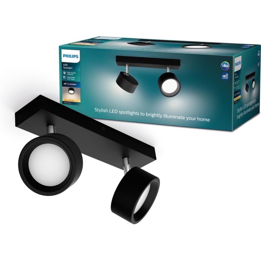 Philips - LED Spotlámpa 2xLED/5,5W/230V fekete