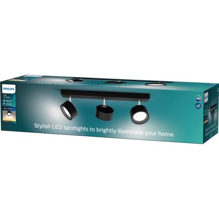 Philips - LED Spotlámpa 3xLED/5,5W/230V fekete