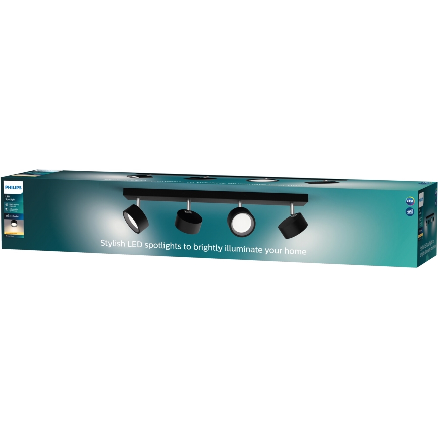 Philips - LED Spotlámpa 4xLED/5,5W/230V fekete