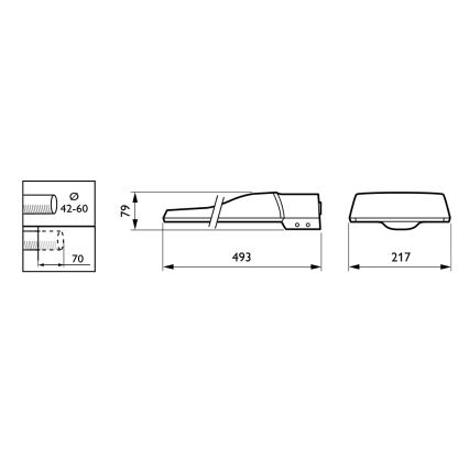 Philips - LED utcai lámpa CORELINE MALAGA LED/46,5W/230V 3000K IP65