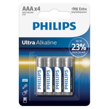 Philips LR03E4B/10 - 4db alkáli elem AAA ULTRA ALKALINE 1,5V
