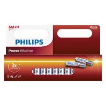 Philips LR03P12W/10 - 12 db alkáli elem AAA POWER ALKALINE 1,5V 1150mAh