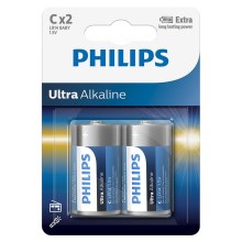 Philips LR14E2B/10 - 2db alkáli elem C ULTRA ALKALINE 1,5V