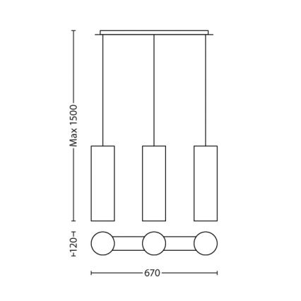 Philips Massive 37461/31/10 - KASAVU függeszték 3xE27/11W