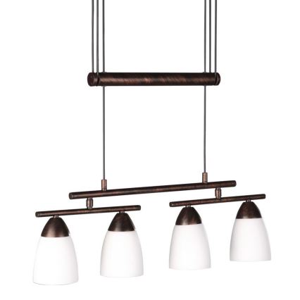 Philips Massive 40376/43/10 – Csillár zsinóron FAHRO 4xE14/8W/230V barna