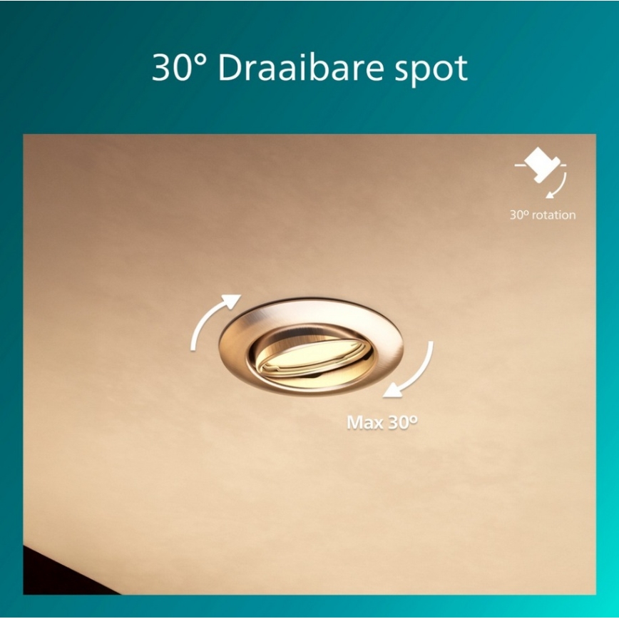 Philips - PERIDOT 3 darabos süllyesztett lámpatest szett, 1x GU10/7W/230V, ezüstszínű