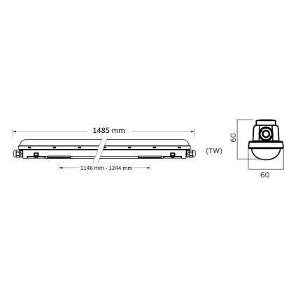 Philips Pila - LED ipari fénycső lámpatest LED/60W/230V 150 cm IP65
