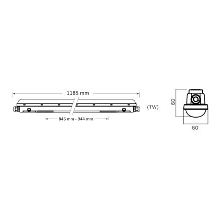 Philips Pila - LED műszaki fénycsöves lámpatest LED/40W/230V 120 cm IP65