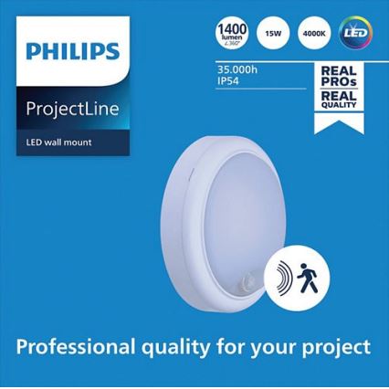 Philips - LED fali lámpa érzékelővel PROJECTLINE LED/15W/230V IP54