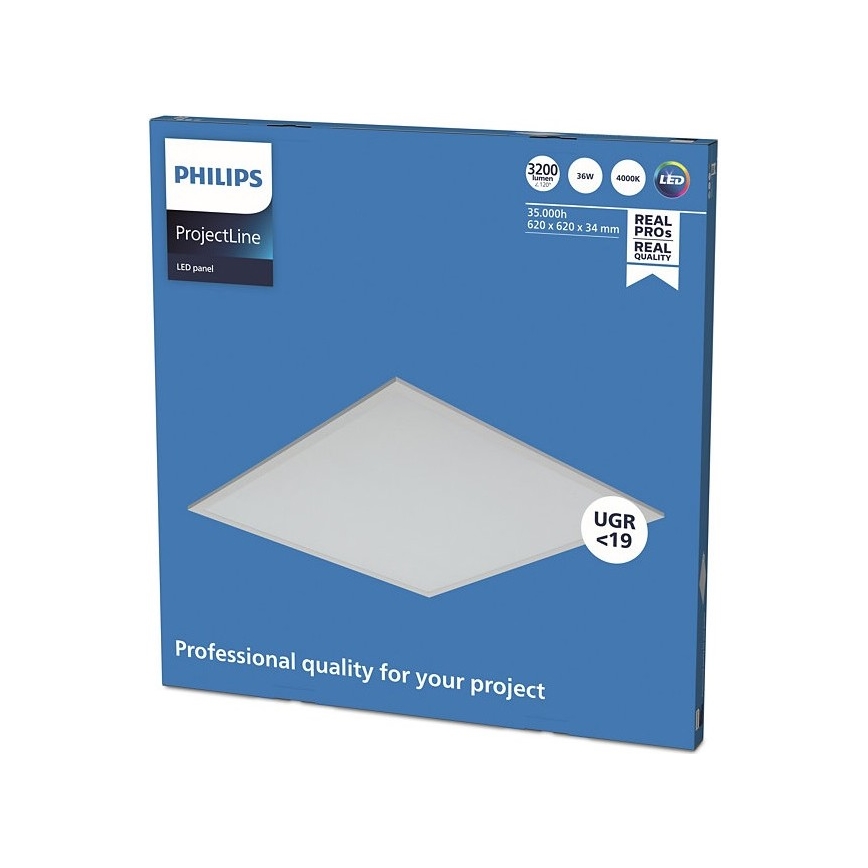Philips - PROJECTLINE süllyesztett LED panel, 36 W, 230 V, 62 x 62 cm