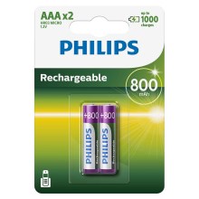 Philips R03B2A80/10 - 2 db töltehető elem AAA MULTILIFE NiMH/1,2V/800 mAh
