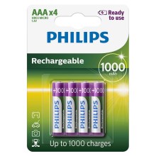 Philips R03B4RTU10/10 - 4 db tölthető elem AAA MULTILIFE NiMH/1,2V/1000 mAh