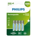 Philips R03B4RTU10/10 - 4 db újratölthető AAA akkumulátor NiMH/1,2V/1000 mAh