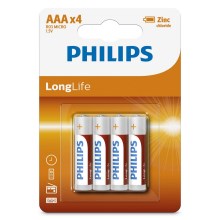 Philips R03L4B/10 - 4 db cink-klorid elem AAA LONGLIFE 1,5V