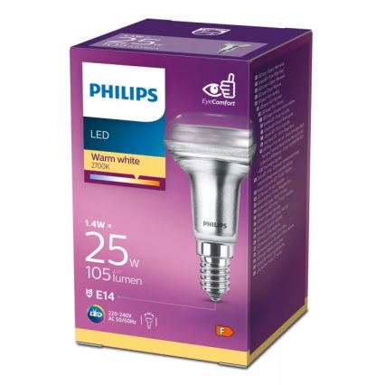 Philips R50 LED reflektor izzó E14/1,4W/230V 2700K