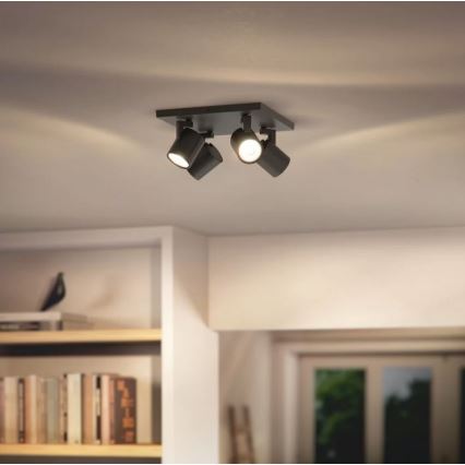 Philips - RUNNER 4xGU10/20W/230V irányítható spotlámpa fekete