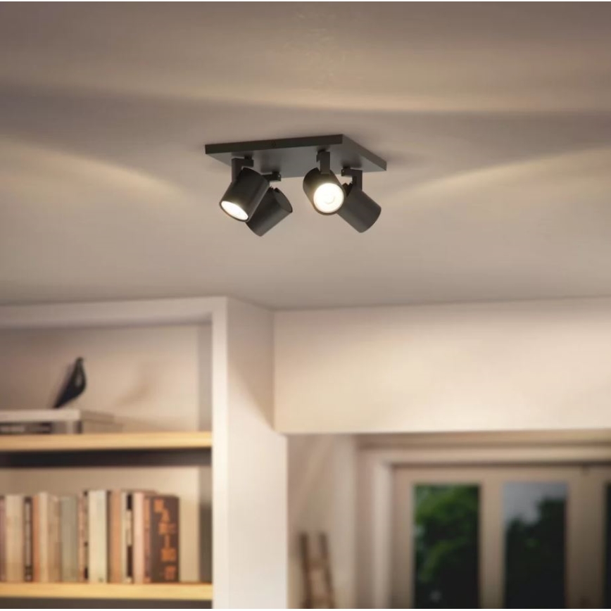 Philips - RUNNER 4xGU10/20W/230V irányítható spotlámpa fekete