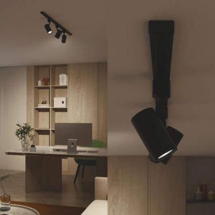 Philips - Sínes EASYLINK spotlámpa, 3×GU10/7W/230V, 1 m, fekete