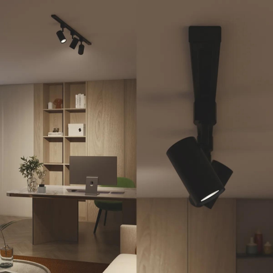 Philips - Sínes EASYLINK spotlámpa, 3×GU10/7W/230V, 1 m, fekete