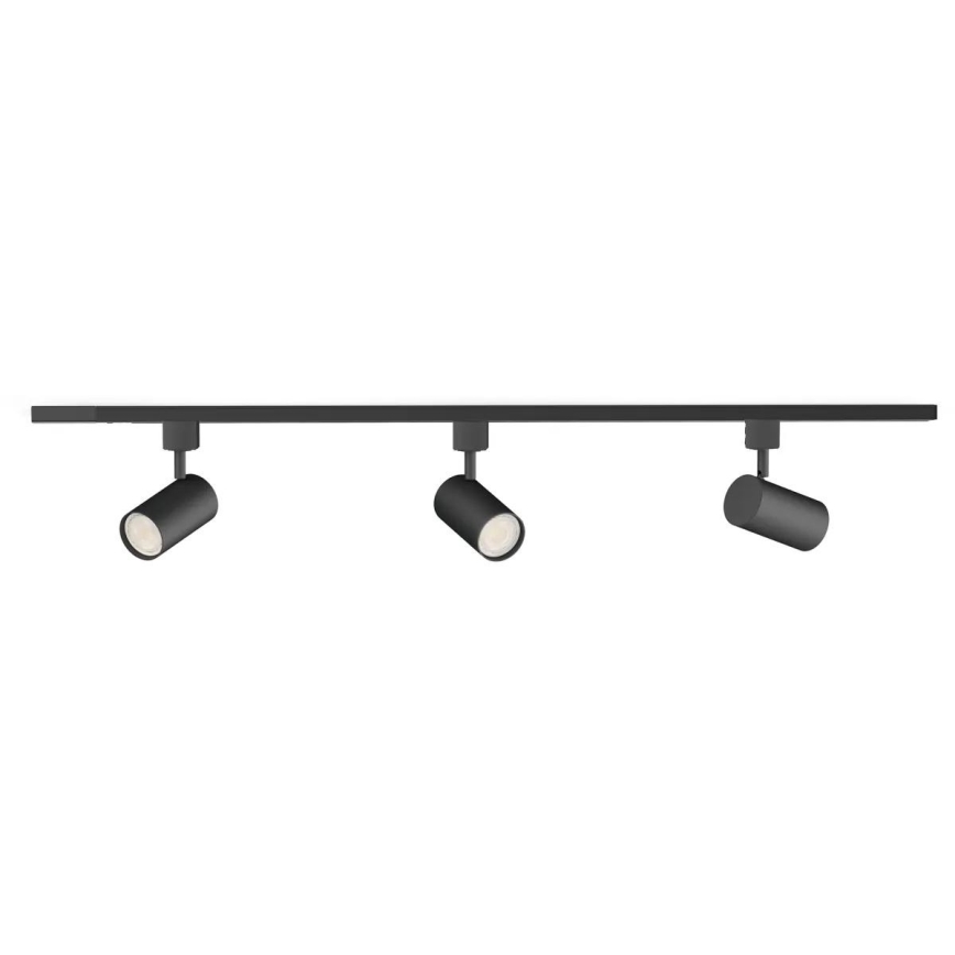 Philips - Sínes EASYLINK spotlámpa, 3×GU10/7W/230V, 1 m, fekete