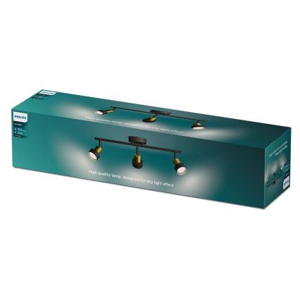Philips - Spotlámpa CONDUIT 3xGU10/5W/230V fekete/réz