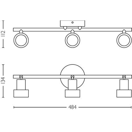 Philips - Spotlámpa CONDUIT 3xGU10/5W/230V fekete/réz