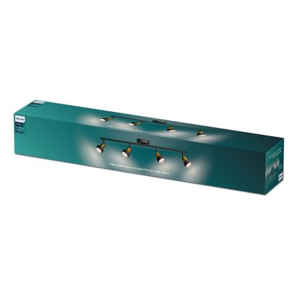 Philips - Spotlámpa CONDUIT 4xGU10/5W/230V fekete/réz