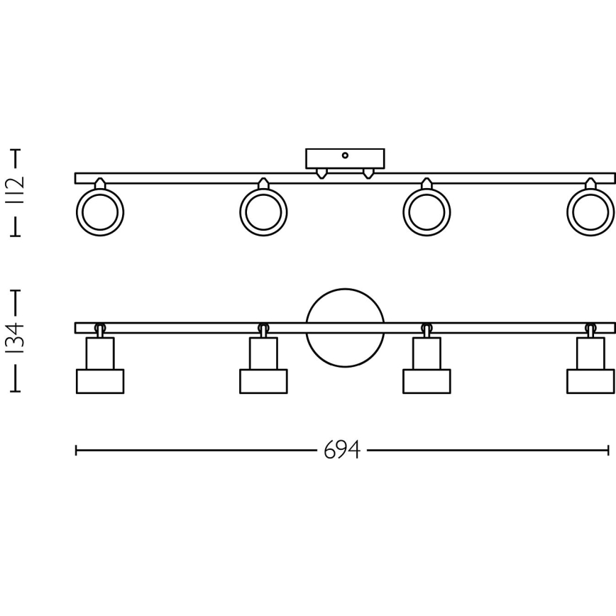 Philips - Spotlámpa CONDUIT 4xGU10/5W/230V fekete/réz