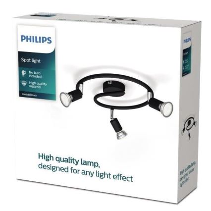 Philips - Spotlámpa 3xGU10/50W/230V fekete