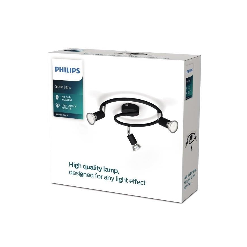 Philips - Spotlámpa 3xGU10/50W/230V fekete