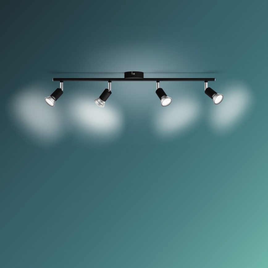 Philips - Spotlámpa 4xGU10/50W/230V fekete