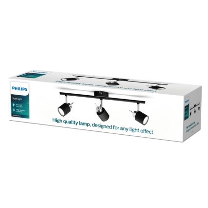 Philips - Spotlámpa 3xGU10/35W/230V fekete