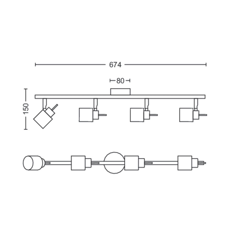 Philips - Spotlámpa 4xGU10/35W/230V fehér