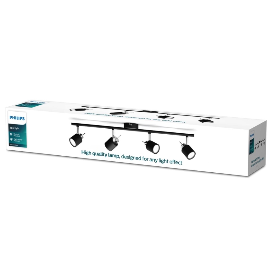 Philips - Spotlámpa 4xGU10/35W/230V fekete