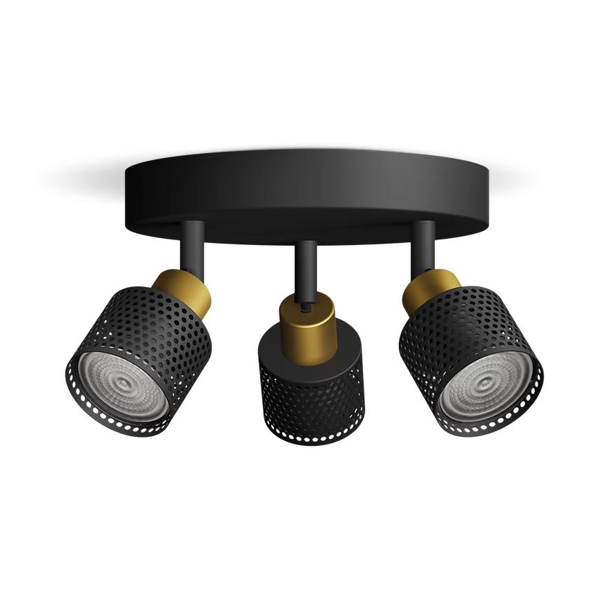 Philips - Spotlámpa NIALL 3xGU10/5W/230V fekete/réz