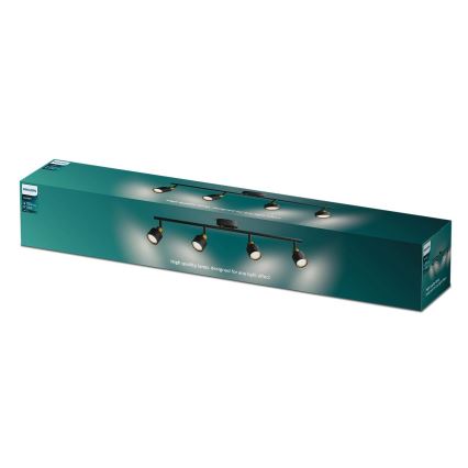 Philips - Spotlámpa NIALL 4xGU10/5W/230V fekete/réz
