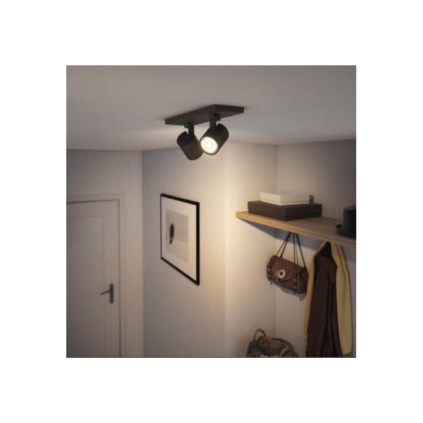 Philips - Spotlámpa RUNNER 2xGU10/20W/230V fekete
