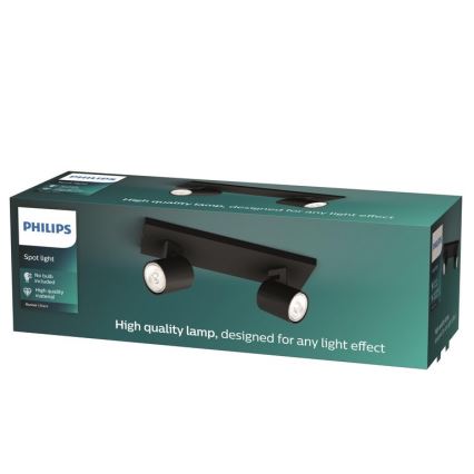 Philips - Spotlámpa RUNNER 2xGU10/20W/230V fekete
