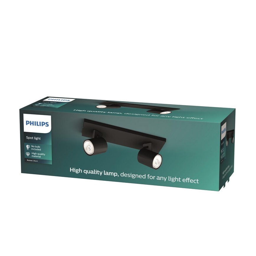 Philips - Spotlámpa RUNNER 2xGU10/20W/230V fekete