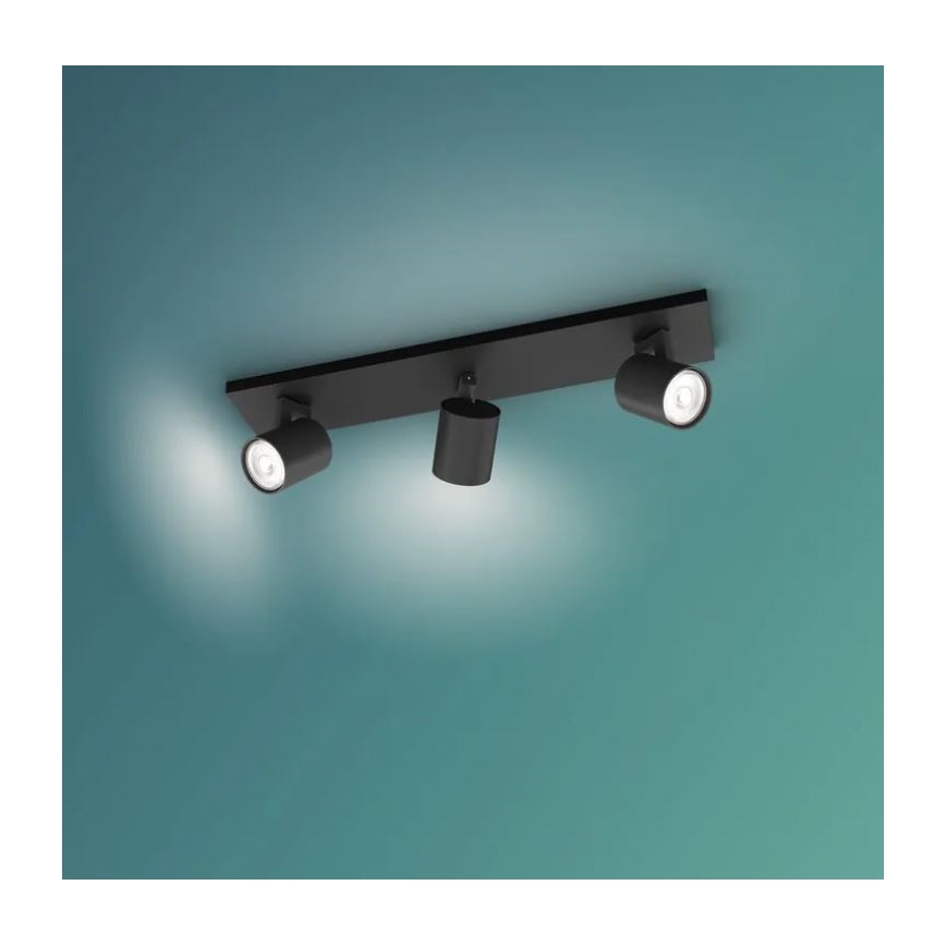 Philips - Spotlámpa RUNNER 3xGU10/20W/230V fekete