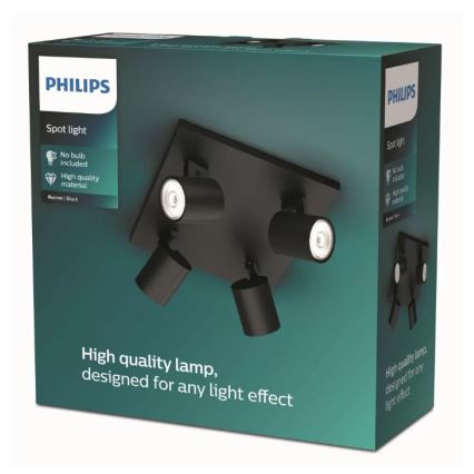 Philips - Spotlámpa 4xGU10/20W/230V fekete